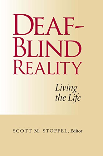The cover of the book "Deaf-Blind Reality" features red text on a beige background.