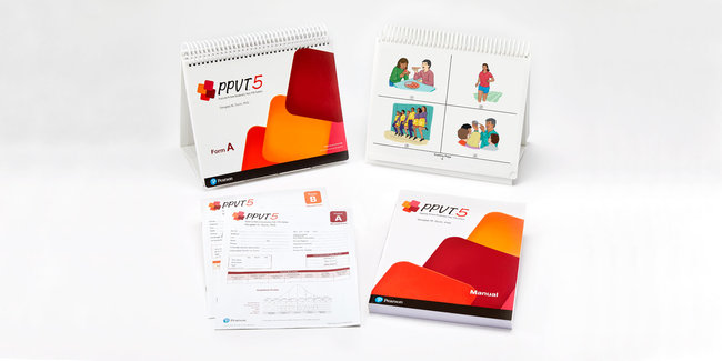 The Peabody Picture Vocabulary Test - Fifth Edition (PPVT-5) manual, stimulus book, and printed record forms.