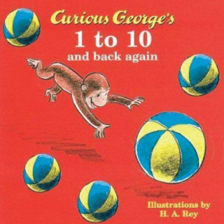 Curious George and blue and yellow beach balls