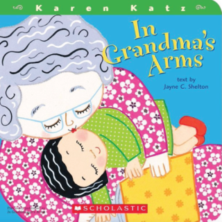 A cartoon of a child sleeping in her grandmother's arms