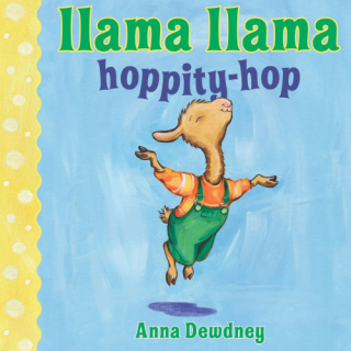 A cartoon llama jumping