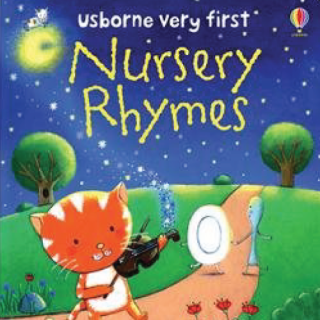 A cartoon cat playing a violin. A star filled sky is over a road stretching into the distance.