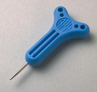 Picture of blue saddle stylus. 