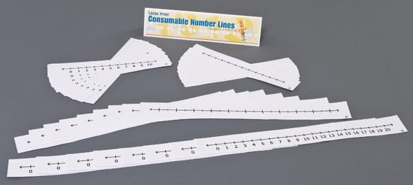 Picture of consumable number lines. 