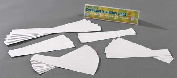 Picture of consumable number lines. 