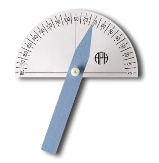 Picture of braille-print protractor. 