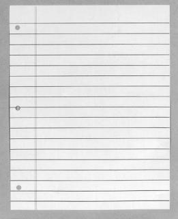 Picture of notebook paper. 