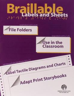 Picture of braillable labels package.