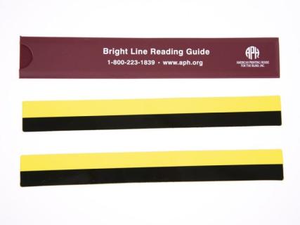 Picture of yellow bright line reading guide. 