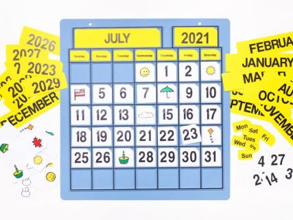 Picture of Classroom Calendar kit contents.