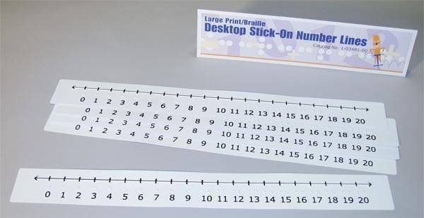 Picture of large print-braille number lines.
