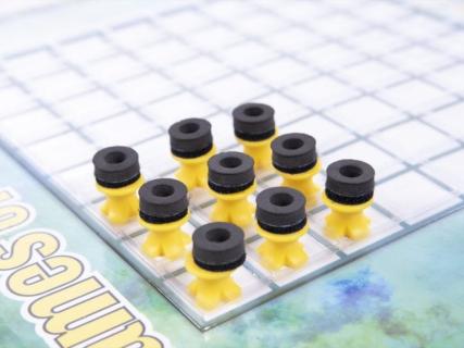 Picture of game board with foam pieces.