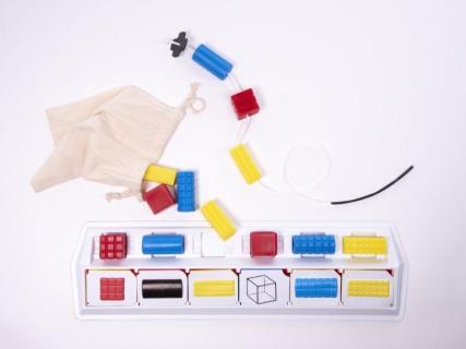 Picture of giant textured beads with pattern matching cards.