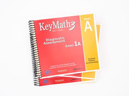 Picture of KeyMath 3 Braille books. 
