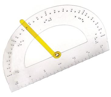 Picture of tactile protractor. 
