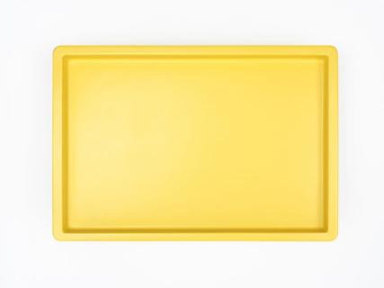 Picture of yellow work-play tray. 