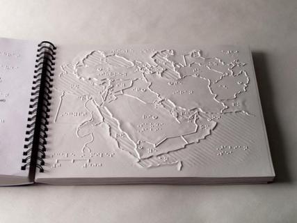 Picture of World Maps tactile graphic. 