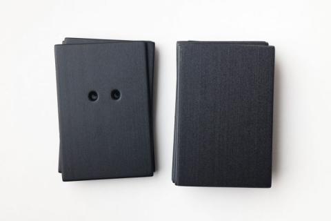 Picture of black cards. 