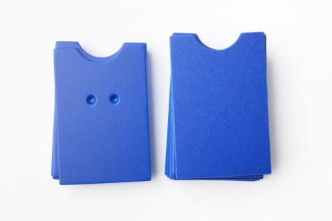 Picture of blue cards. 