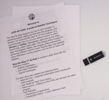 Picture of Step-by-Step USB drive with instructions. 