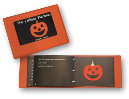 Picture of the Littlest Pumpkin book opened. 