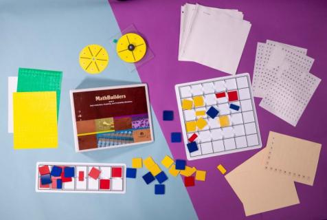 MathBuilders Unit 8 kit with manipulatives.
