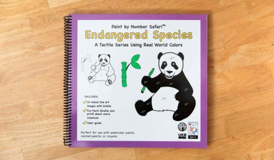 Paint by Number Endangered Species front cover with picture of a panda.