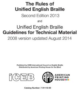 Rules for UEB cover.