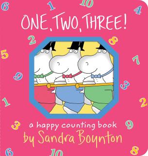 How many animals will you see? A whole lot more than ONE, TWO, THREE! A wacky crew of hippos, cats, pigs, and cows lead kids from a quiet One to a "LOUD LOUD LOUD" Ten-and back to quiet One again. From Boynton on Board, the bestselling series of extra-big, extra-fat, and extra-fun board books, here is One, Two, Three!, a counting book as only Sandra Boynton could do a counting book. Filled with her humorous, colorful drawings and lively text, One, Two, Three! is an adventure with numbers that kids and their