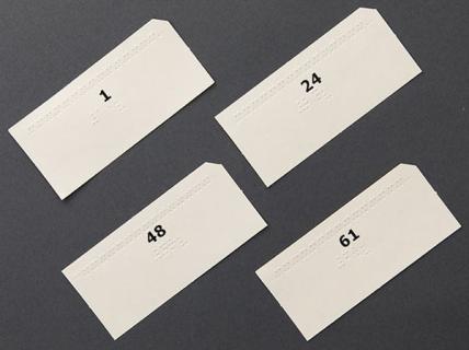 Math drill cards.